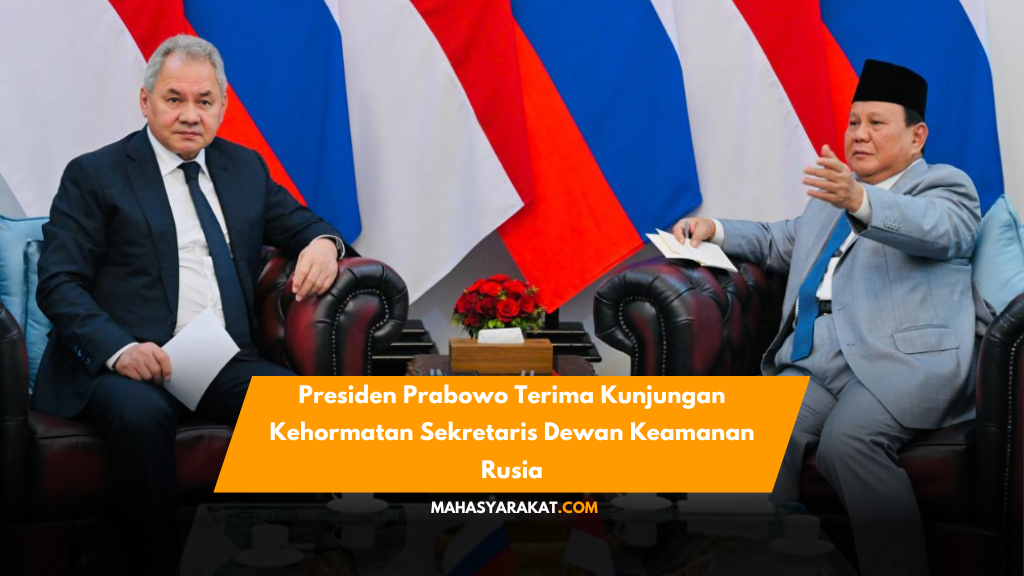 Presiden Prabowo terima kunjungan kehormatan Sekretaris Dewan Keamanan Rusia, Sergei Shoigu. Bahas kerja sama strategis di bidang keamanan dan pertahanan.