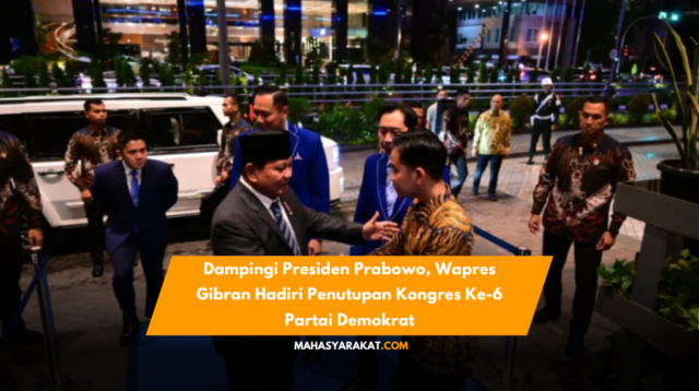 Wapres Gibran dampingi Presiden Prabowo hadiri Penutupan Kongres Ke-6 Partai Demokrat. AHY kembali pimpin partai, SBY tetap jadi Ketua Majelis Tinggi.