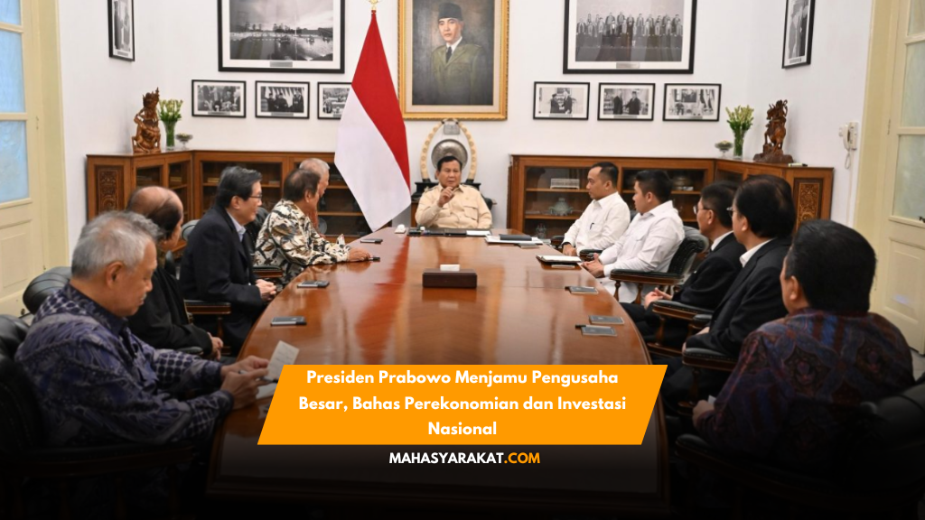 Presiden Prabowo terima delapan pengusaha besar di Istana, bahas program makan bergizi gratis, infrastruktur, dan investasi nasional.