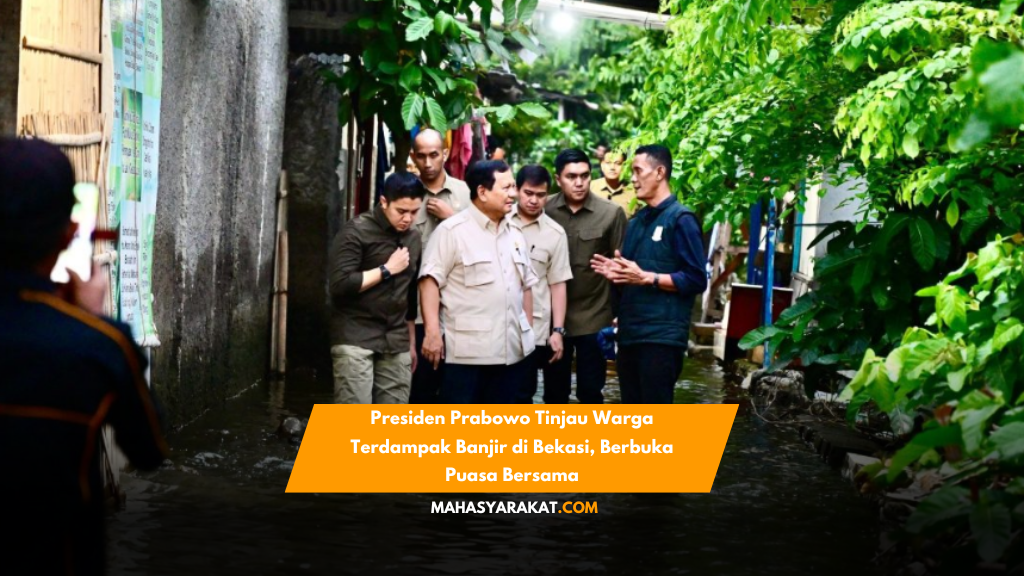 Presiden Prabowo tinjau warga terdampak banjir di Bekasi, serahkan bantuan makanan, dan berbuka puasa bersama. Simak,